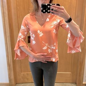 Vince Camuto women’s blouse XS Canyon Coral NWT